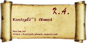 Kostyál Ahmed névjegykártya